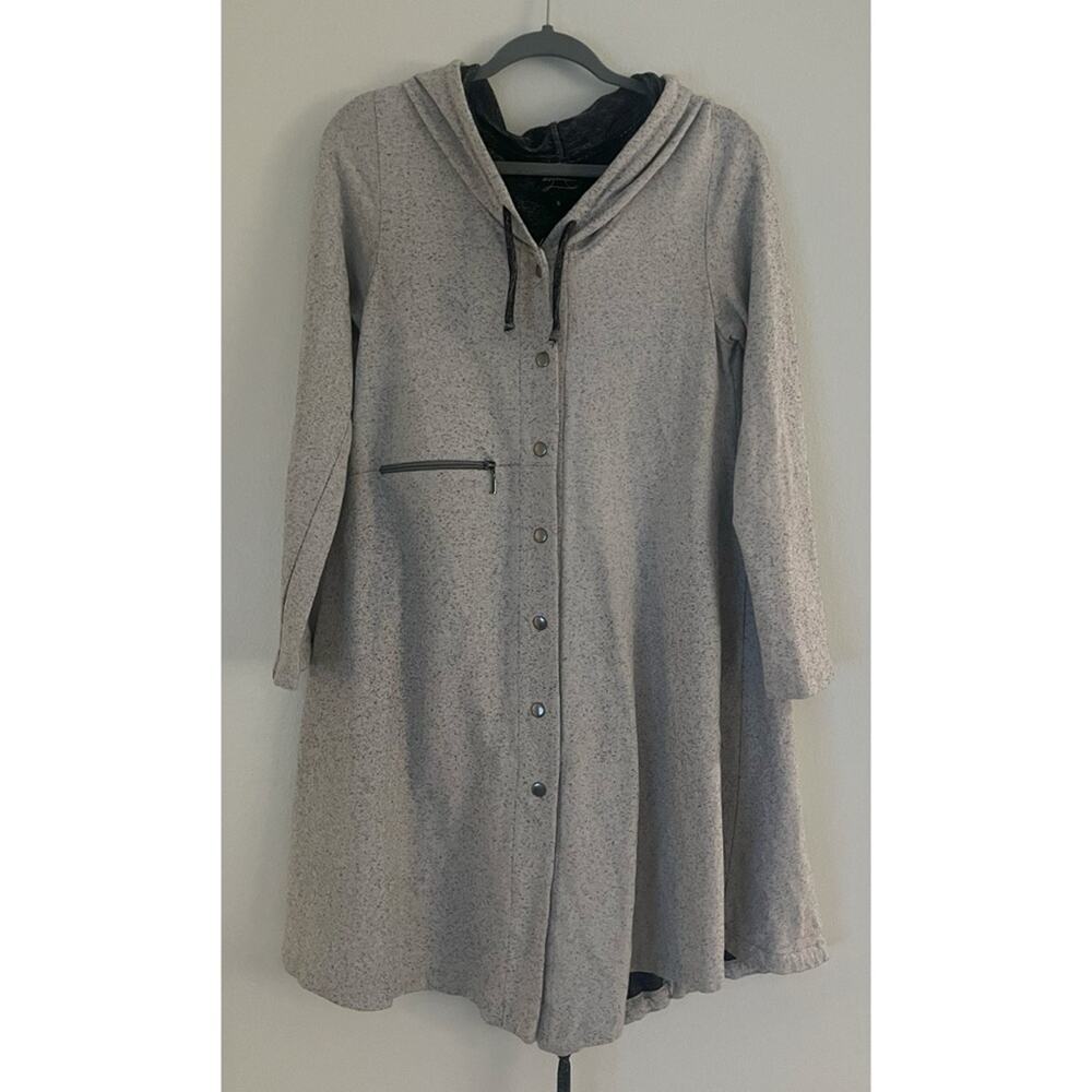 Spirithouse Gray Longline Lightweight Button Up Jacket Small
